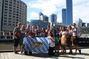 LMU Delegation @ Harvard WorldMUN  in front of Melbourne Skyline